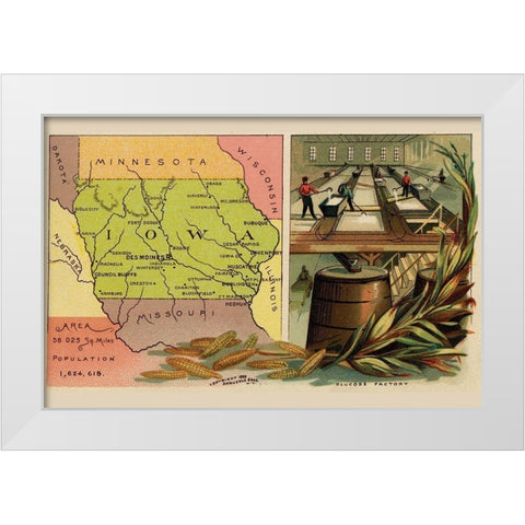 Iowa White Modern Wood Framed Art Print by Arbuckle Brothers