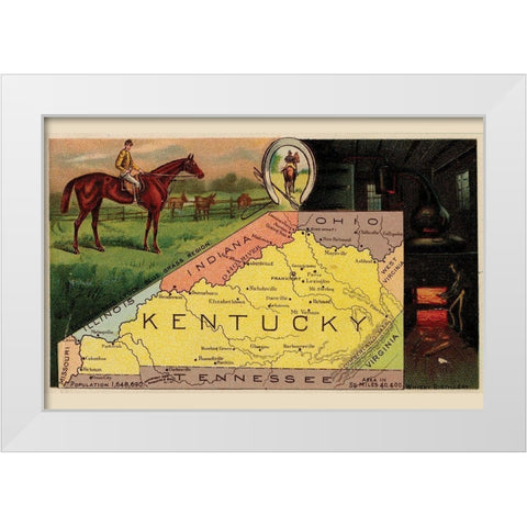 Kentucky White Modern Wood Framed Art Print by Arbuckle Brothers