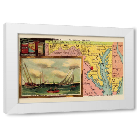 Maryland White Modern Wood Framed Art Print by Arbuckle Brothers