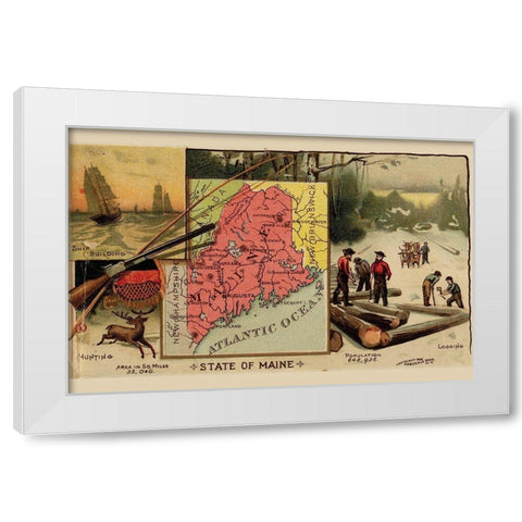 Maine White Modern Wood Framed Art Print by Arbuckle Brothers