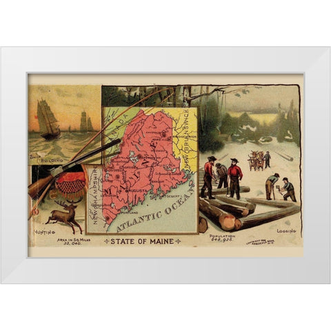 Maine White Modern Wood Framed Art Print by Arbuckle Brothers