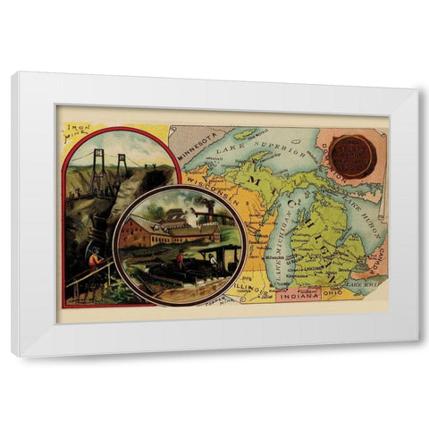 Michigan White Modern Wood Framed Art Print by Arbuckle Brothers