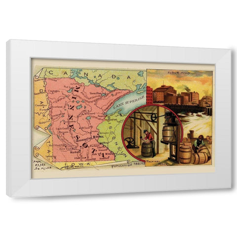 Minnesota White Modern Wood Framed Art Print by Arbuckle Brothers