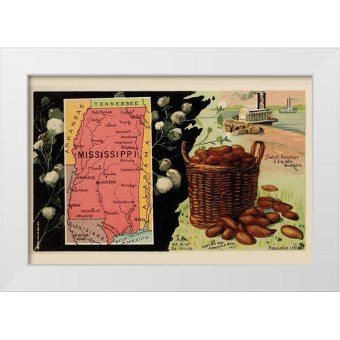 Mississippi White Modern Wood Framed Art Print by Arbuckle Brothers