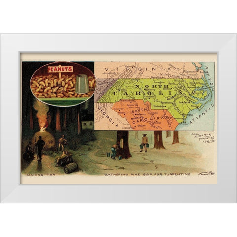 North Carolina White Modern Wood Framed Art Print by Arbuckle Brothers