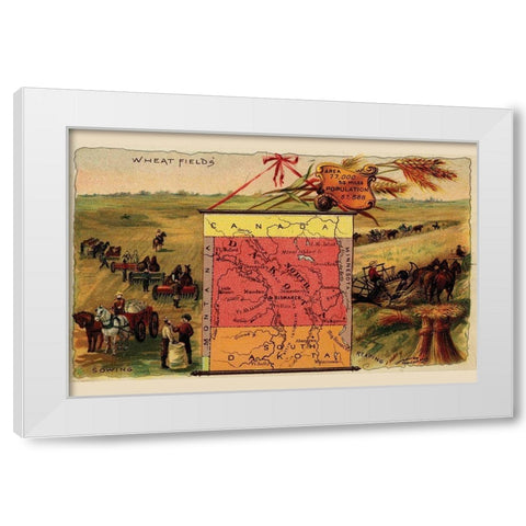 North Dakota White Modern Wood Framed Art Print by Arbuckle Brothers