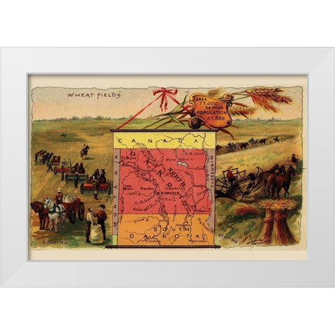 North Dakota White Modern Wood Framed Art Print by Arbuckle Brothers