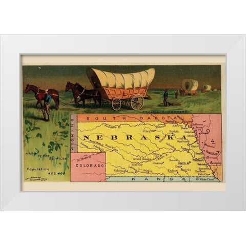 Nebraska White Modern Wood Framed Art Print by Arbuckle Brothers