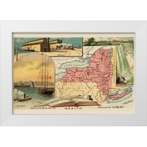 New York White Modern Wood Framed Art Print by Arbuckle Brothers
