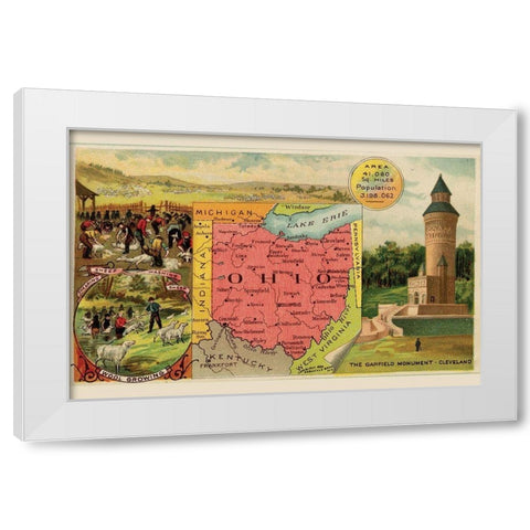 Ohio White Modern Wood Framed Art Print by Arbuckle Brothers