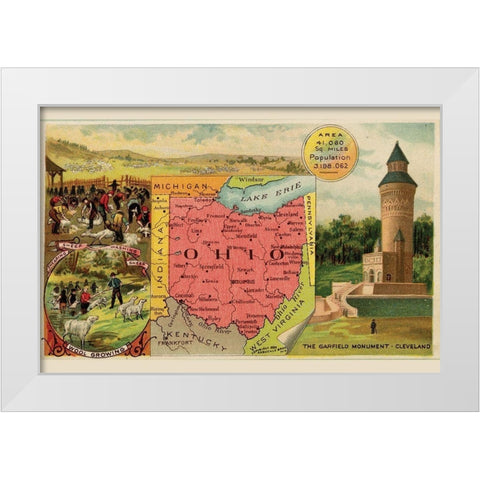 Ohio White Modern Wood Framed Art Print by Arbuckle Brothers