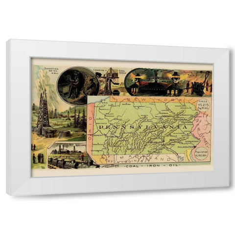 Pennsylvania White Modern Wood Framed Art Print by Arbuckle Brothers