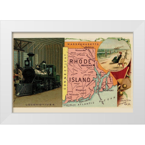Rhode Island White Modern Wood Framed Art Print by Arbuckle Brothers
