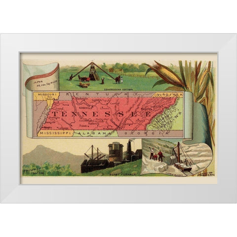 Tennessee White Modern Wood Framed Art Print by Arbuckle Brothers