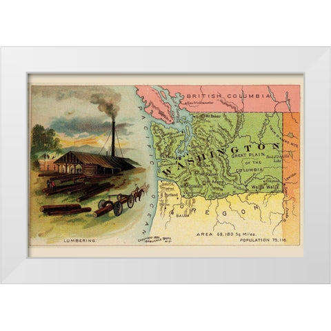 Washington White Modern Wood Framed Art Print by Arbuckle Brothers