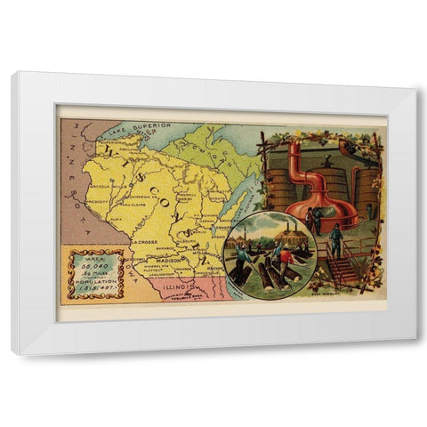 Wisconsin White Modern Wood Framed Art Print by Arbuckle Brothers