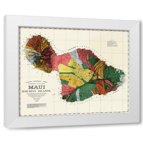 Maui Hawaiian islands White Modern Wood Framed Art Print by Dodge, F S