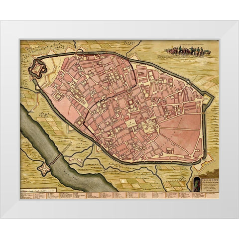 Cuneum or Cuneoin Italy 1700 White Modern Wood Framed Art Print by Beeck, Anna