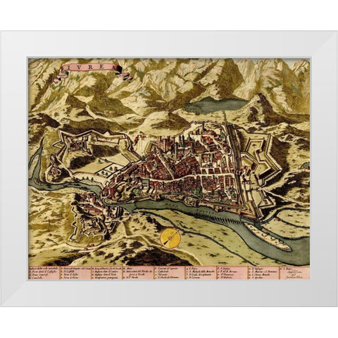 Turin or Torino and Its Envisons 1700 White Modern Wood Framed Art Print by Beeck, Anna