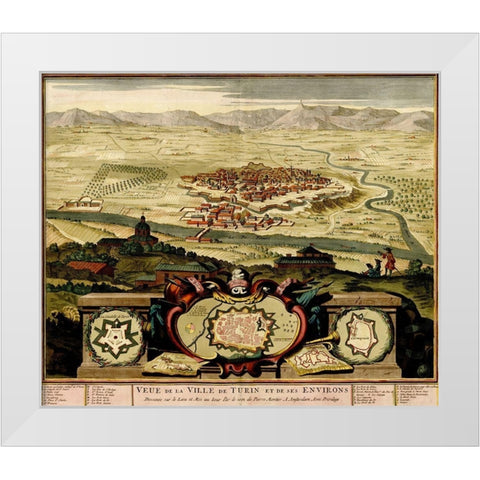 Ivrea Near Turin 1700 White Modern Wood Framed Art Print by Beeck, Anna