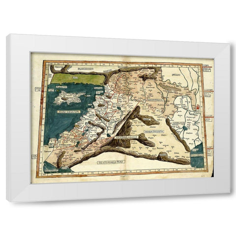 Cyprus Syria Babylonia and Judea White Modern Wood Framed Art Print by Ptolemy
