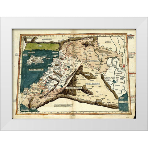 Cyprus Syria Babylonia and Judea White Modern Wood Framed Art Print by Ptolemy