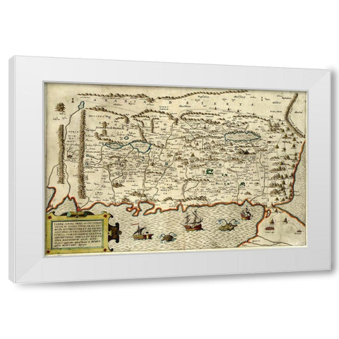 Cannan and The Land of Israel White Modern Wood Framed Art Print by Montano, Benito Arias