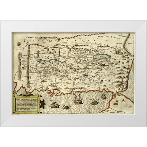 Cannan and The Land of Israel White Modern Wood Framed Art Print by Montano, Benito Arias