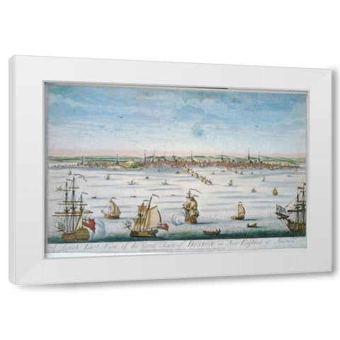 Boston in 1750 White Modern Wood Framed Art Print by Carwitham, John J