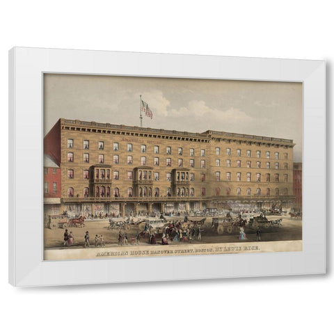 American House Hotel Hanover Street White Modern Wood Framed Art Print by Rice, Lewis