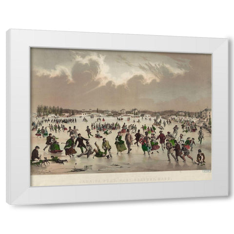 Jamaica Pond West Roxbury White Modern Wood Framed Art Print by Buford, J H