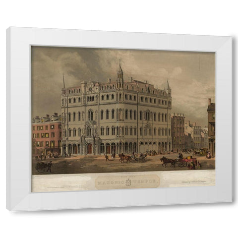 Masonic Temple White Modern Wood Framed Art Print by Buford