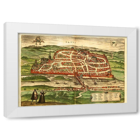 Blois White Modern Wood Framed Art Print by Hogenberg, Braun