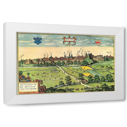 Bethune White Modern Wood Framed Art Print by Hogenberg, Braun