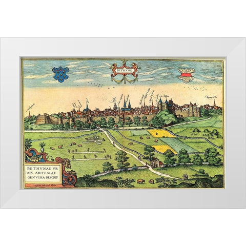 Bethune White Modern Wood Framed Art Print by Hogenberg, Braun