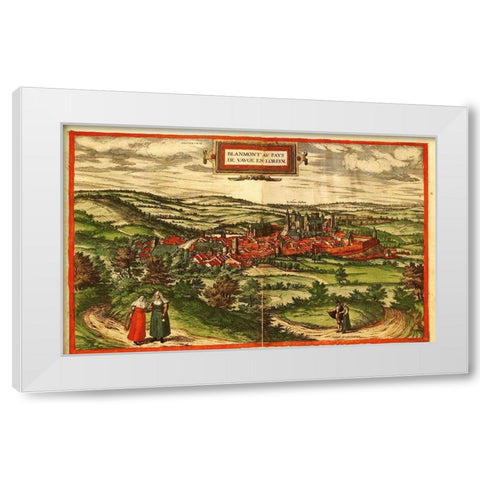 Blamont White Modern Wood Framed Art Print by Hogenberg, Braun