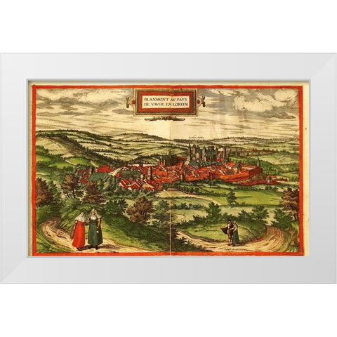Blamont White Modern Wood Framed Art Print by Hogenberg, Braun