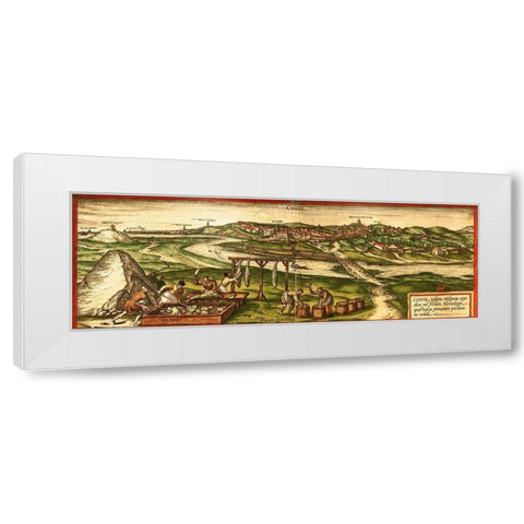 Conil de la Frontera White Modern Wood Framed Art Print by Hogenberg, Braun