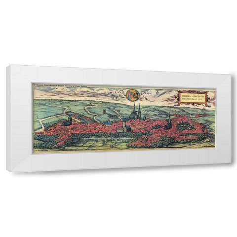 Eisleben in Saxony White Modern Wood Framed Art Print by Hogenberg, Braun