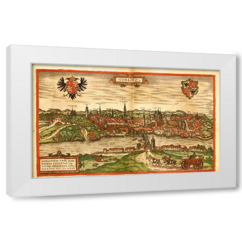 Gorlitz Germany White Modern Wood Framed Art Print by Hogenberg, Braun