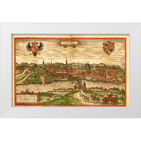 Gorlitz Germany White Modern Wood Framed Art Print by Hogenberg, Braun