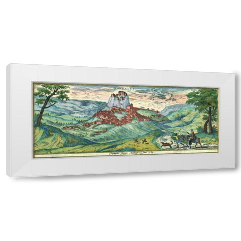 Ardales Spain White Modern Wood Framed Art Print by Hogenberg, Braun