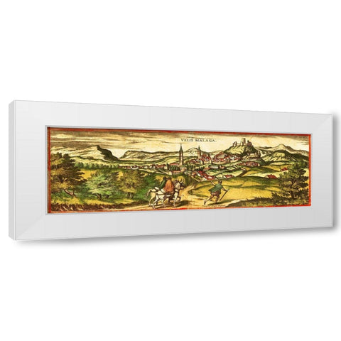 Velez Malaga Spain White Modern Wood Framed Art Print by Hogenberg, Braun