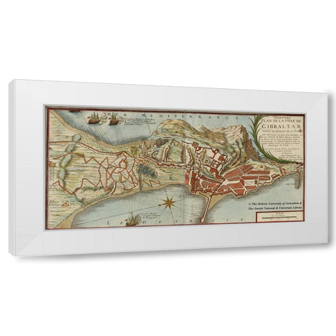 Gibraltar White Modern Wood Framed Art Print by Fer, Nicolas de