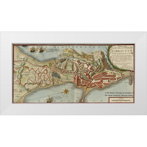 Gibraltar White Modern Wood Framed Art Print by Fer, Nicolas de