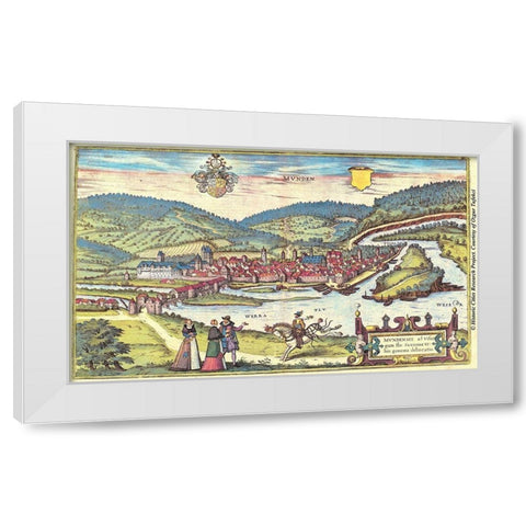 Munt Munden Switzerland White Modern Wood Framed Art Print by Hogenberg, Braun