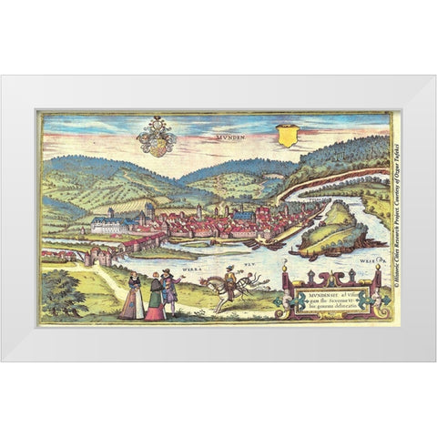 Munt Munden Switzerland White Modern Wood Framed Art Print by Hogenberg, Braun