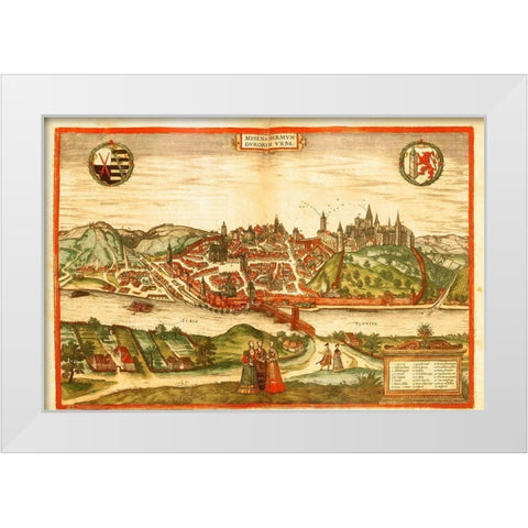 Meissen Germany White Modern Wood Framed Art Print by Hogenberg, Braun