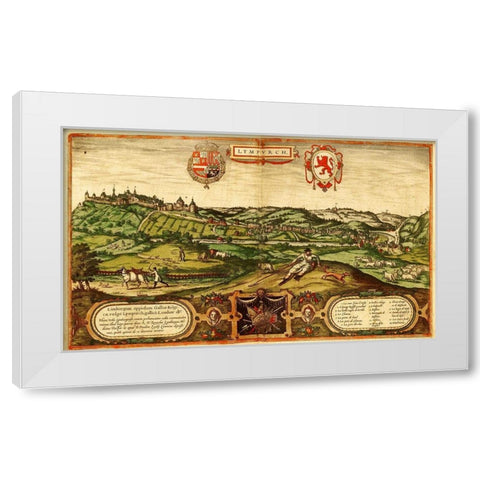 Limbourg Netherlands White Modern Wood Framed Art Print by Hogenberg, Braun