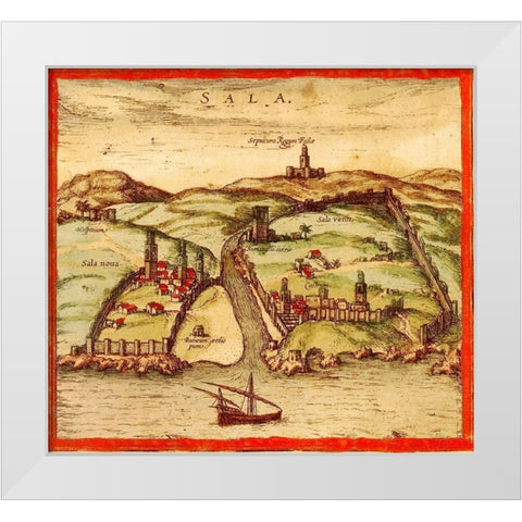 Sale Morocco White Modern Wood Framed Art Print by Hogenberg, Braun